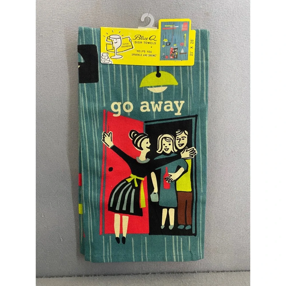 Blue Q Funny Dish Towels Set of 4 Cotton Retro Sarcastic Kitchen Tea Towels NEW